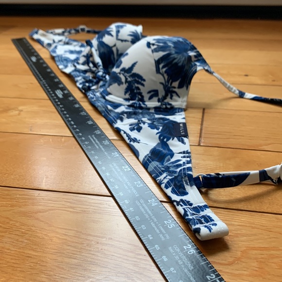 Jack Wills Underwire balcony Adjustable sz 10 White with Blue flowers Bikini NWT - Picture 11 of 12